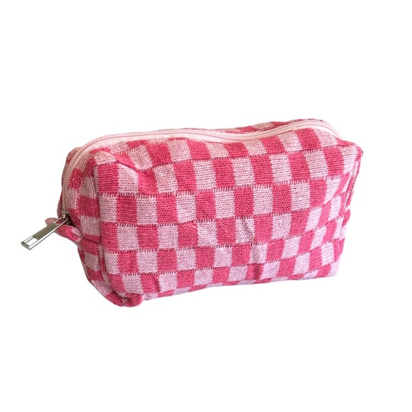Pink Checkered Pouch - Picture 2 of 8